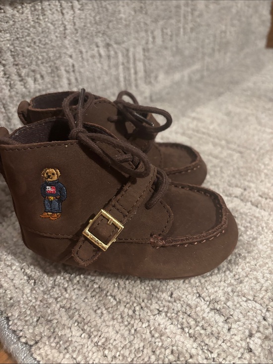Polo Ralph Lauren Other - Polo by Ralph Lauren Brown Suede Kids Boot with Embroidered Bear